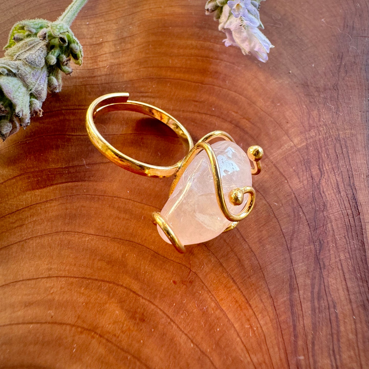 Anillo Cuarzo Rosa