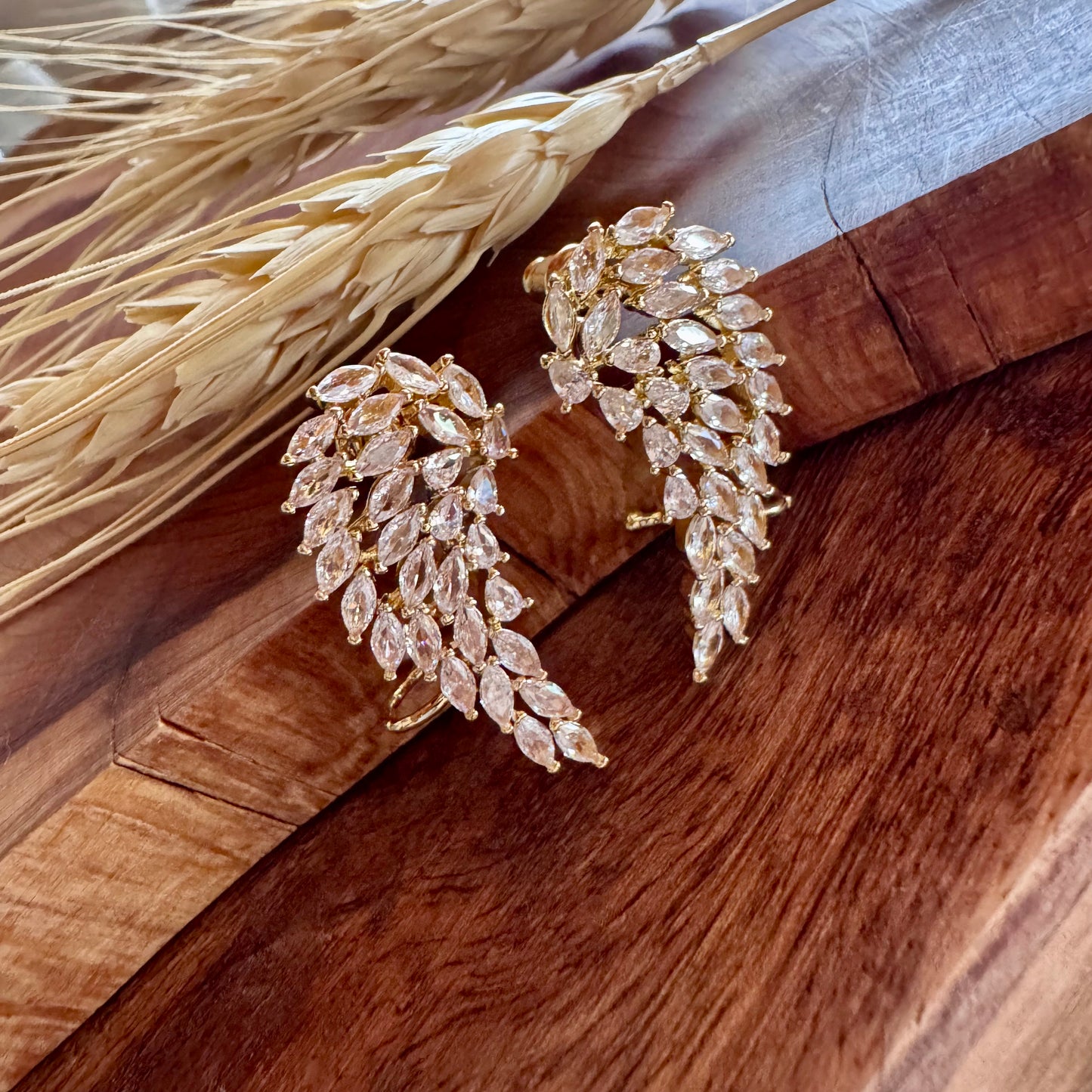 Aretes De Alas De Alas de Angel Y Pierdas Swarovsky