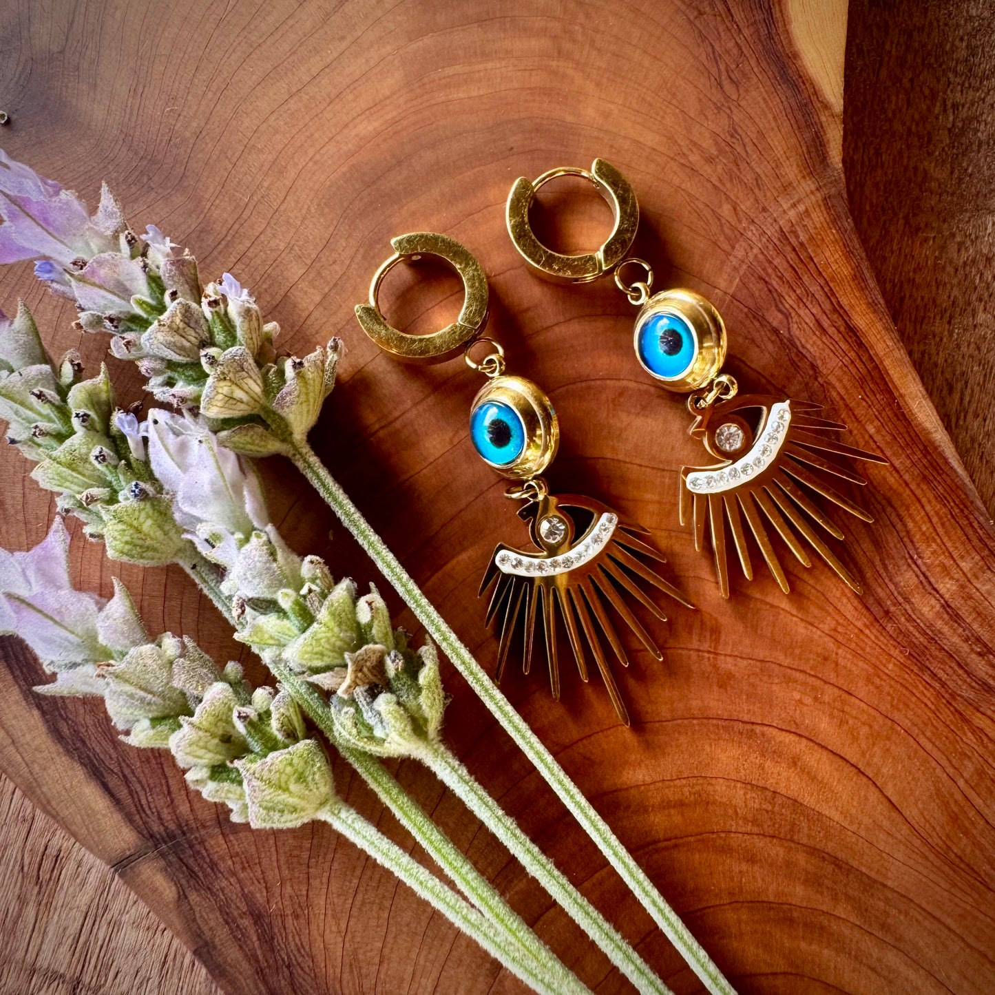 Aretes De Arracada Con Ojo Turco