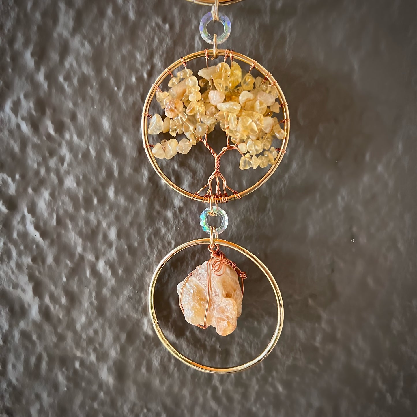 Colgante del Árbol de la Vida y Cuarzos