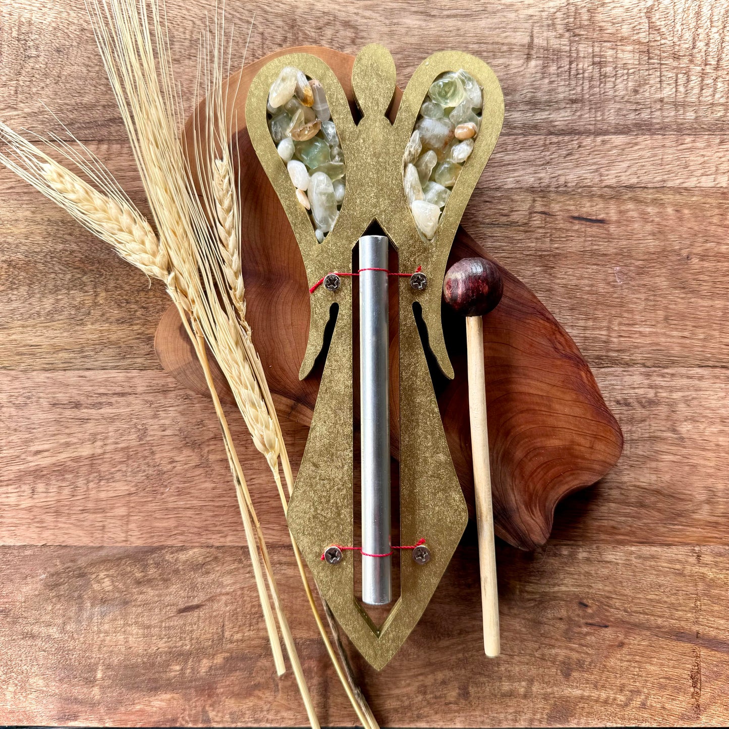 Diapasón De Ángel Con Cuarzo Citrino