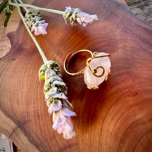 Anillo Cuarzo Rosa