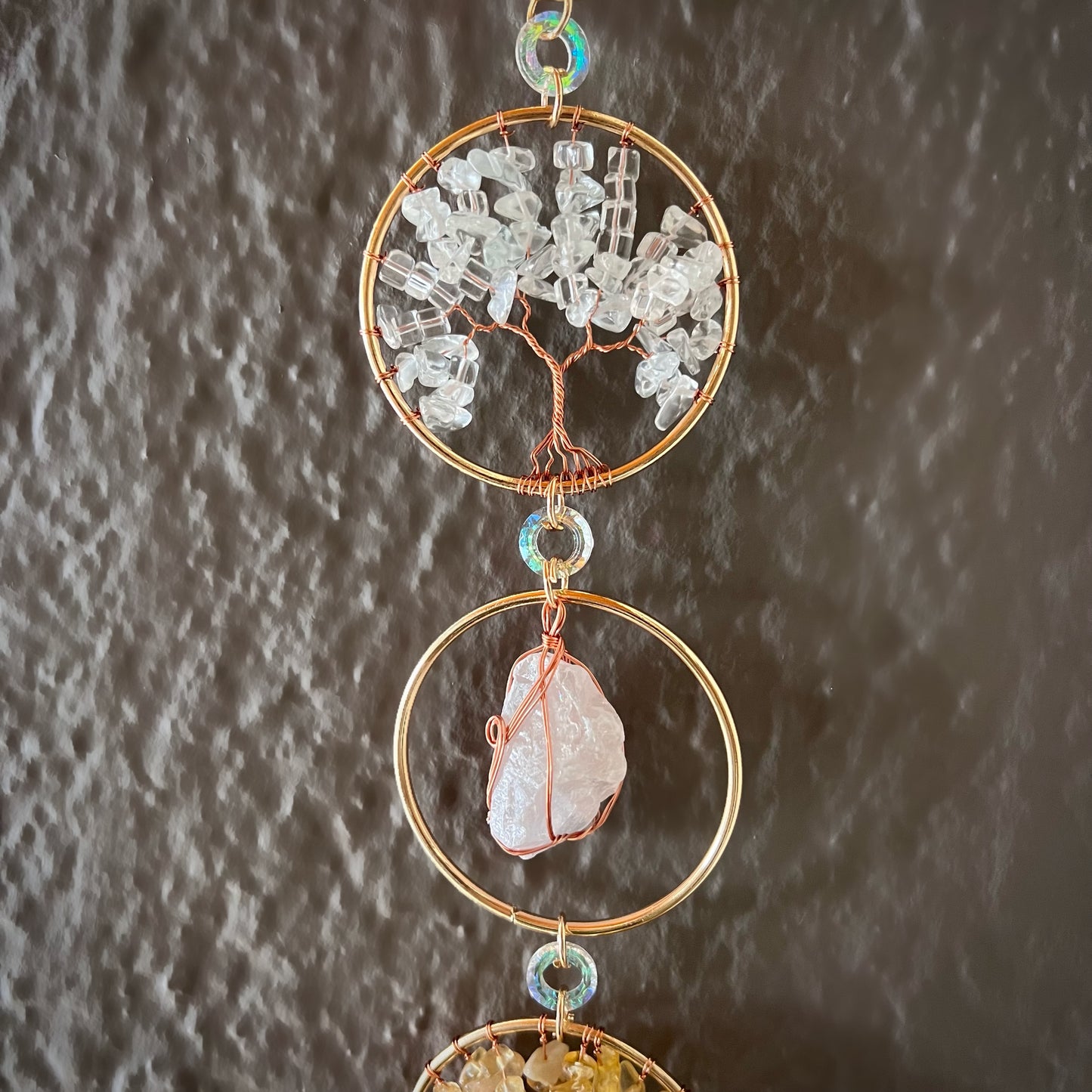 Colgante del Árbol de la Vida y Cuarzos