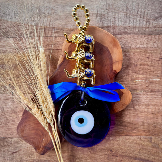 Colgante De Elefantes Y Ojo Turco